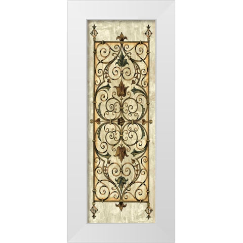 Crackled Verdigirs Panel II White Modern Wood Framed Art Print by Vision Studio