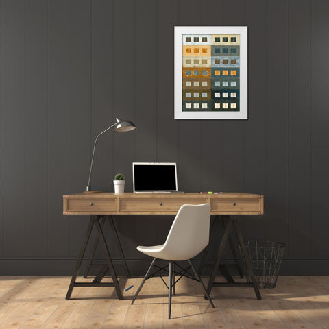 Urban Grid I White Modern Wood Framed Art Print by Archie, Kate