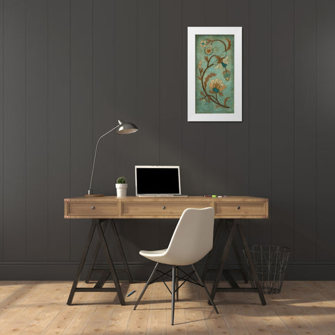 Embroidery Panel I White Modern Wood Framed Art Print by Meagher, Megan