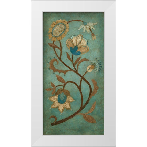 Embroidery Panel II White Modern Wood Framed Art Print by Meagher, Megan