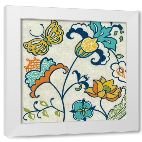 Joyous Garden III White Modern Wood Framed Art Print by Zarris, Chariklia