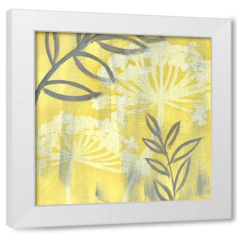Saffron Floral II White Modern Wood Framed Art Print by Meagher, Megan