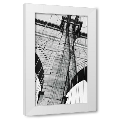 Brooklyn Bridge III White Modern Wood Framed Art Print by DeNardo, Laura