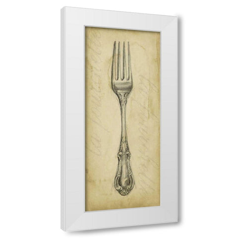 Antique Fork White Modern Wood Framed Art Print by Harper, Ethan