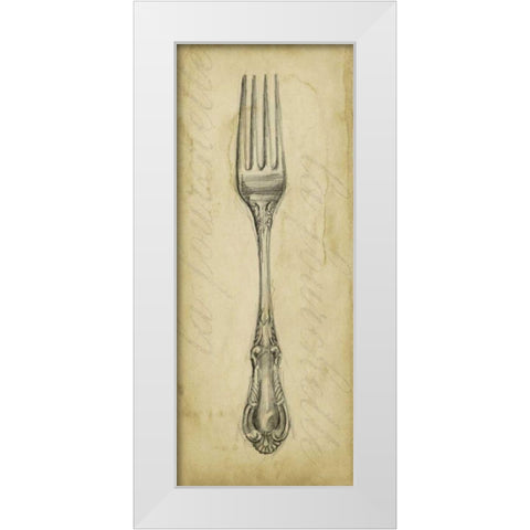 Antique Fork White Modern Wood Framed Art Print by Harper, Ethan