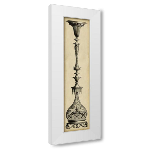 Pergolesi Candlestick I White Modern Wood Framed Art Print by Pergolesi, Michel
