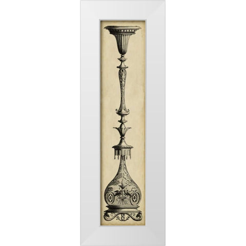 Pergolesi Candlestick I White Modern Wood Framed Art Print by Pergolesi, Michel