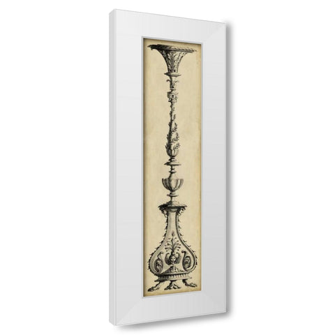 Pergolesi Candlestick II White Modern Wood Framed Art Print by Pergolesi, Michel