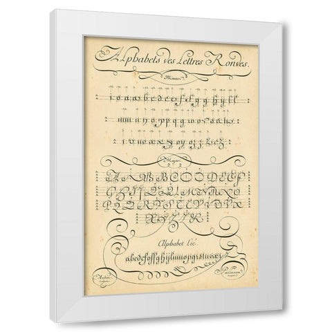 Alphabet Sampler I White Modern Wood Framed Art Print by Diderot, Denis