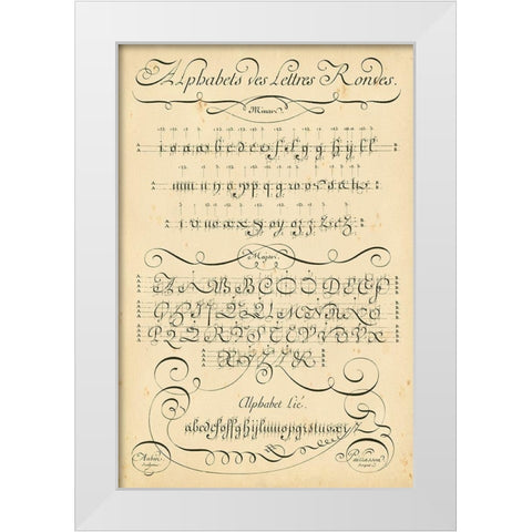 Alphabet Sampler I White Modern Wood Framed Art Print by Diderot, Denis