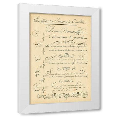 Alphabet Sampler II White Modern Wood Framed Art Print by Diderot, Denis