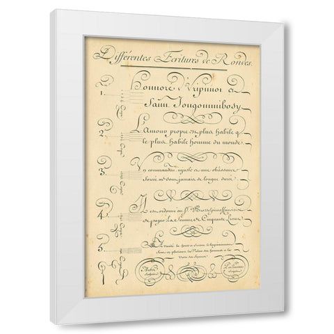 Alphabet Sampler III White Modern Wood Framed Art Print by Diderot, Denis