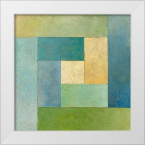 Quilted Abstract II White Modern Wood Framed Art Print by Meagher, Megan