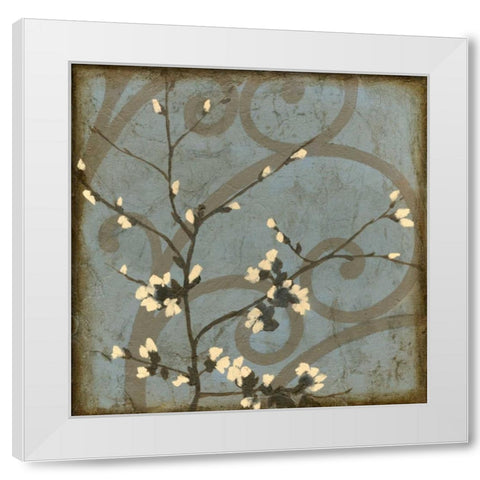Blossom Branch I White Modern Wood Framed Art Print by Goldberger, Jennifer