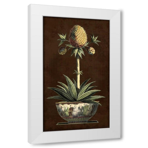 Potted Pineapple I White Modern Wood Framed Art Print by Vision Studio