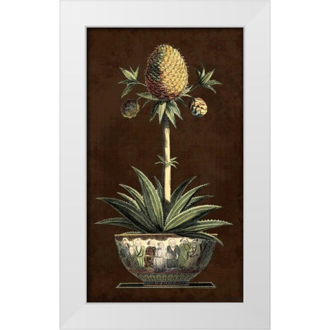 Potted Pineapple I White Modern Wood Framed Art Print by Vision Studio