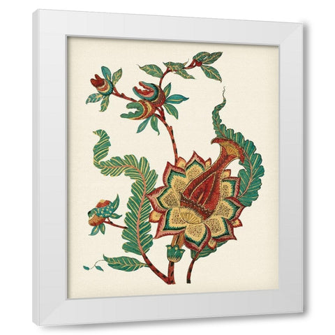 Jacobean Floral I White Modern Wood Framed Art Print by Vision Studio