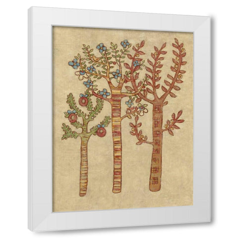 Linen Trees I White Modern Wood Framed Art Print by Zarris, Chariklia