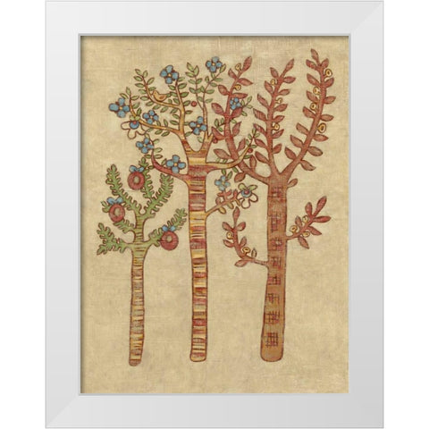 Linen Trees I White Modern Wood Framed Art Print by Zarris, Chariklia