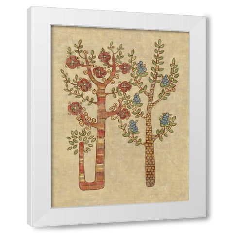 Linen Trees II White Modern Wood Framed Art Print by Zarris, Chariklia