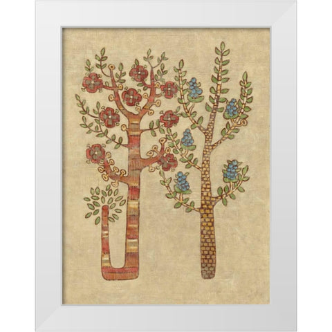 Linen Trees II White Modern Wood Framed Art Print by Zarris, Chariklia