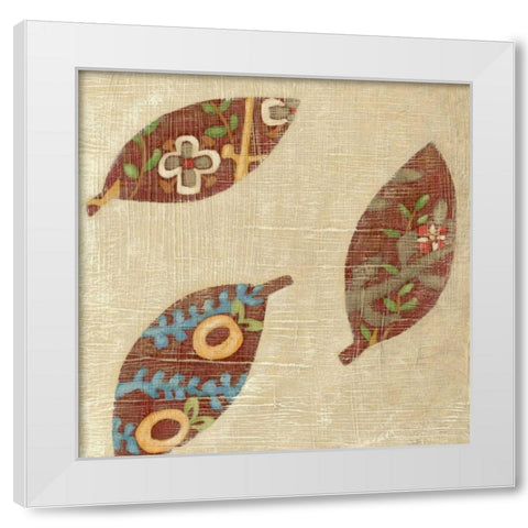 Linen Leaves I White Modern Wood Framed Art Print by Zarris, Chariklia