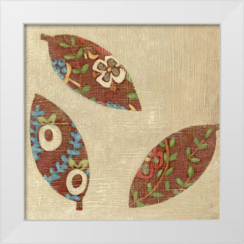 Linen Leaves III White Modern Wood Framed Art Print by Zarris, Chariklia