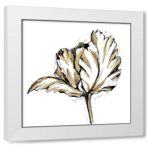 Tulip Sketch III White Modern Wood Framed Art Print by Harper, Ethan