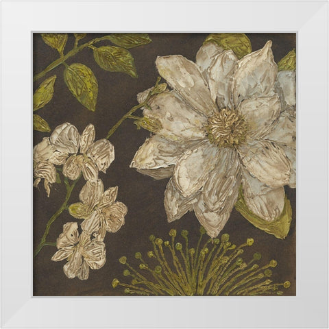 Earth and Floral I White Modern Wood Framed Art Print by Meagher, Megan