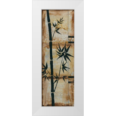 Patinaed Bamboo I White Modern Wood Framed Art Print by Goldberger, Jennifer