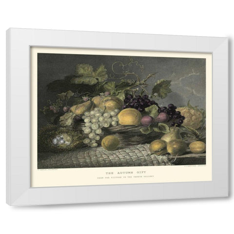 The Autumn Gift White Modern Wood Framed Art Print by Lance, G.