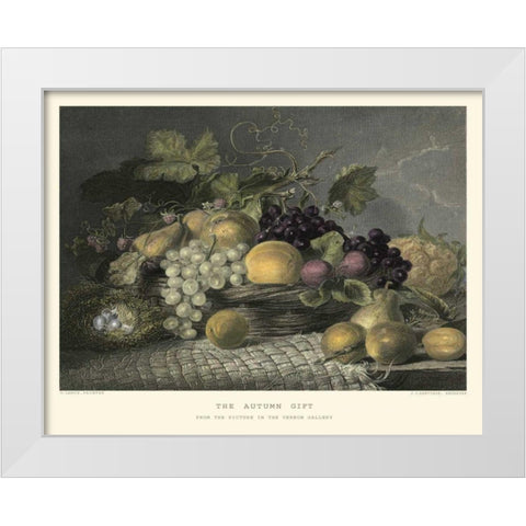 The Autumn Gift White Modern Wood Framed Art Print by Lance, G.