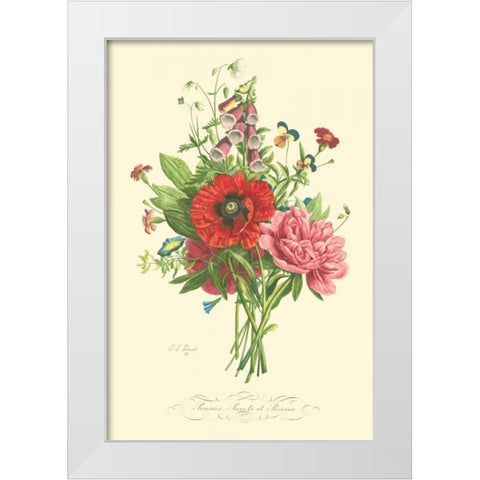 Plentiful Bouquet II White Modern Wood Framed Art Print by Prevost, T.L.