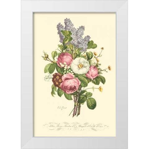 Plentiful Bouquet III White Modern Wood Framed Art Print by Prevost, T.L.