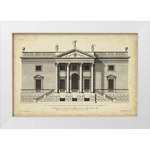 Vintage Facade V White Modern Wood Framed Art Print by H. Hulsbergh
