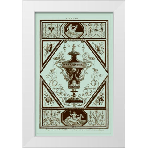 Pergolesi Urns in Celadon I White Modern Wood Framed Art Print by Pergolesi