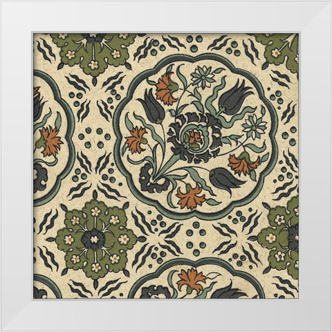 Persian Tile I White Modern Wood Framed Art Print by Unknown