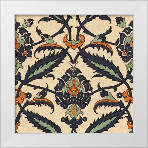 Persian Tile V White Modern Wood Framed Art Print by Unknown