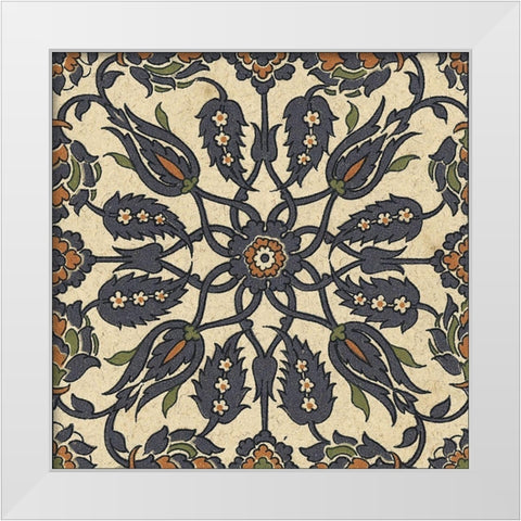 Persian Tile VII White Modern Wood Framed Art Print by Unknown
