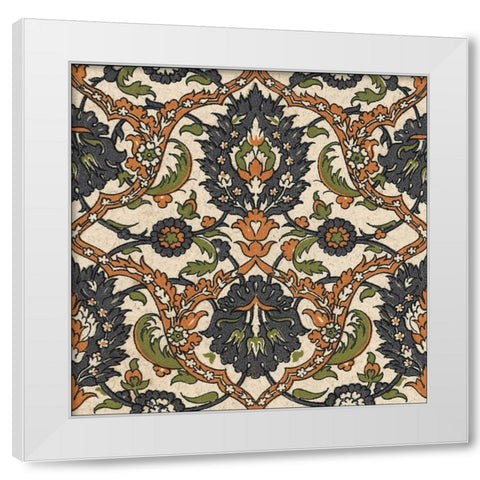 Persian Tile VIII White Modern Wood Framed Art Print by Unknown