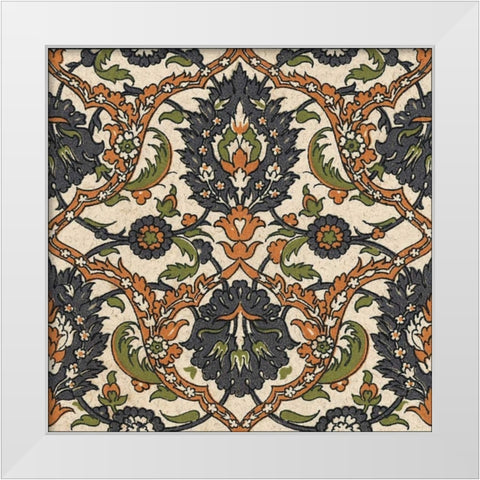 Persian Tile VIII White Modern Wood Framed Art Print by Unknown