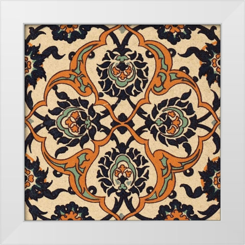 Persian Tile IX White Modern Wood Framed Art Print by Unknown