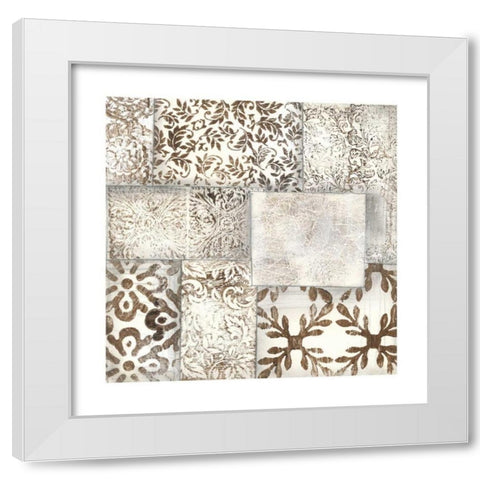 Neutral Patterned Patchwork II White Modern Wood Framed Art Print by Goldberger, Jennifer