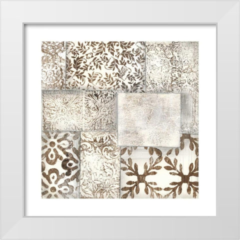 Neutral Patterned Patchwork II White Modern Wood Framed Art Print by Goldberger, Jennifer