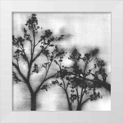 Silvery Trees I White Modern Wood Framed Art Print by Goldberger, Jennifer