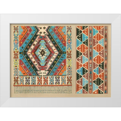 Turkish Carpet Design White Modern Wood Framed Art Print by J.B. Waring