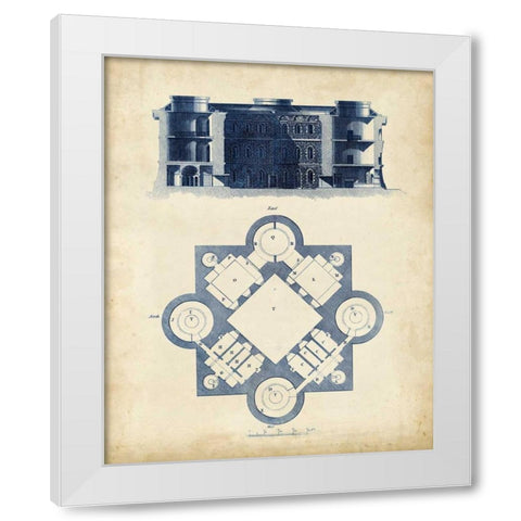 Architectural Blueprint II White Modern Wood Framed Art Print by Andrew Cook George