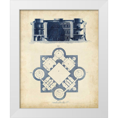 Architectural Blueprint II White Modern Wood Framed Art Print by Andrew Cook George