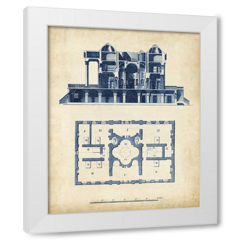 Architectural Blueprint III White Modern Wood Framed Art Print by Andrew Cook George