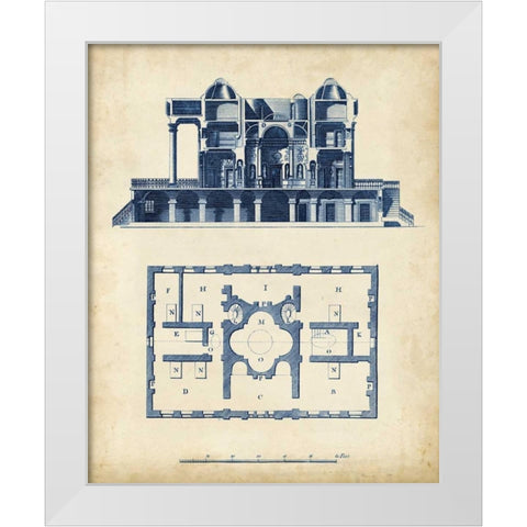 Architectural Blueprint III White Modern Wood Framed Art Print by Andrew Cook George
